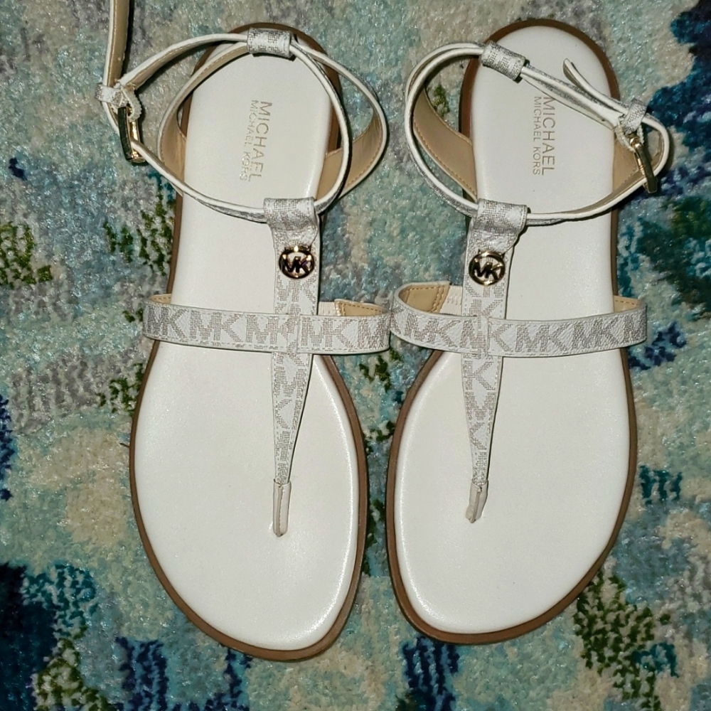 Michael Khors Malory Logo T-Strap Sandals